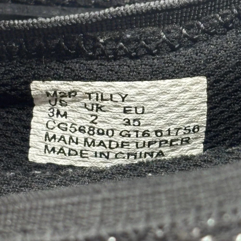 Stride Rite Made 2 Play Tilly Black & Silver Casual Mary Jane‎ Shoes Size 6 Kids